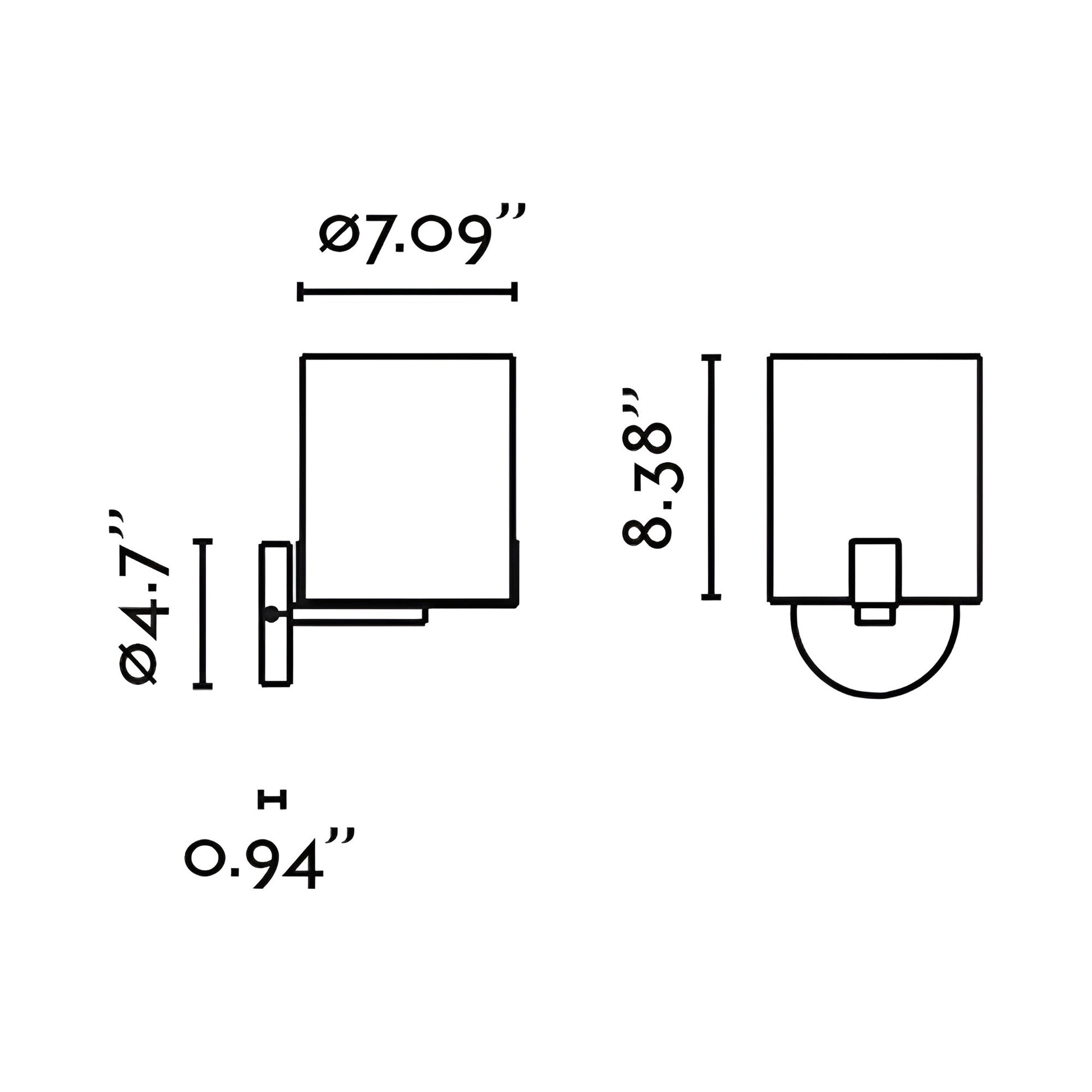 Nila Wall Light - line drawing.