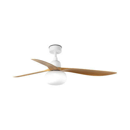 Outwood Ceiling Fan in Matt White/Oak (With Light).
