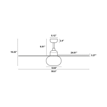 Palma Ceiling Fan - line drawing.