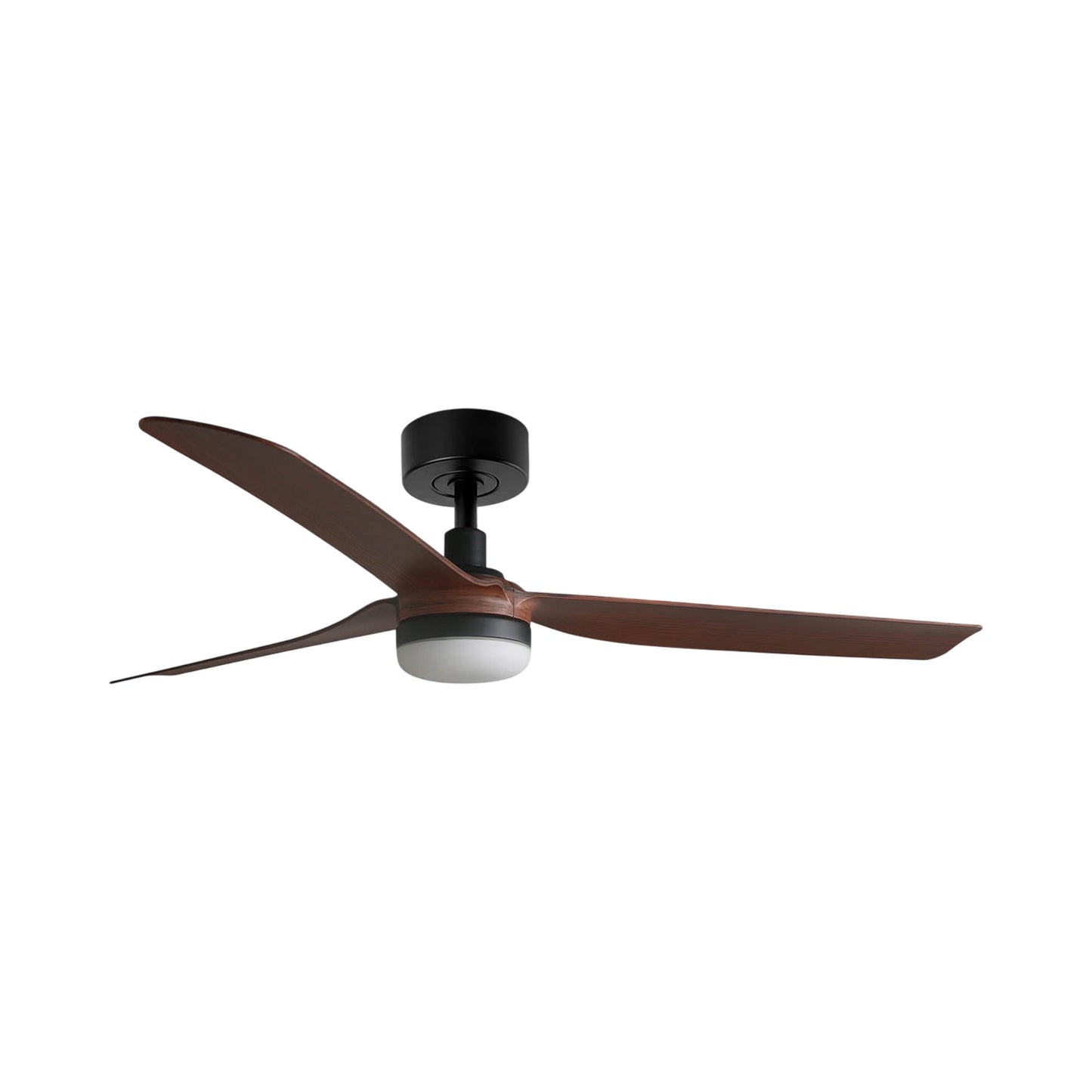 Punt Ceiling Fan in Matt Black/Walnut (With Light).
