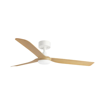 Punt Ceiling Fan in Matt White/Maple (Without Light).