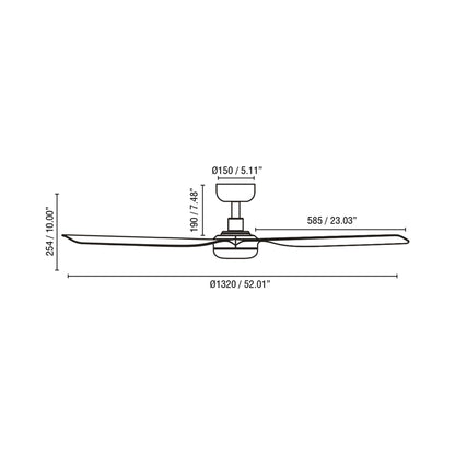 Punt Ceiling Fan - line drawing.