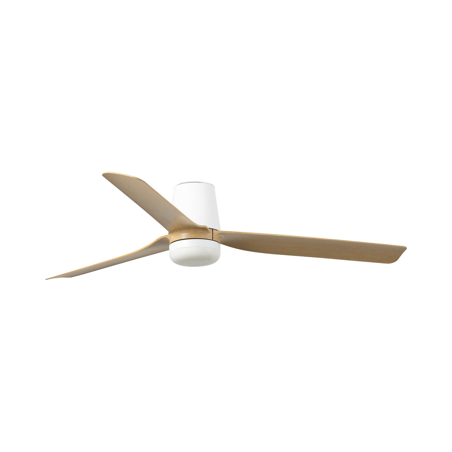 Punt Tub Ceiling Fan in Matt White/Maple (With Light).