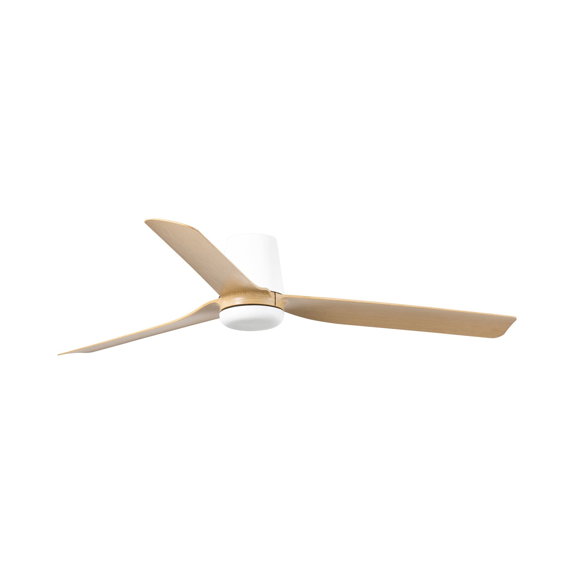 Punt Tub Ceiling Fan in Matt White/Maple (Without Light).