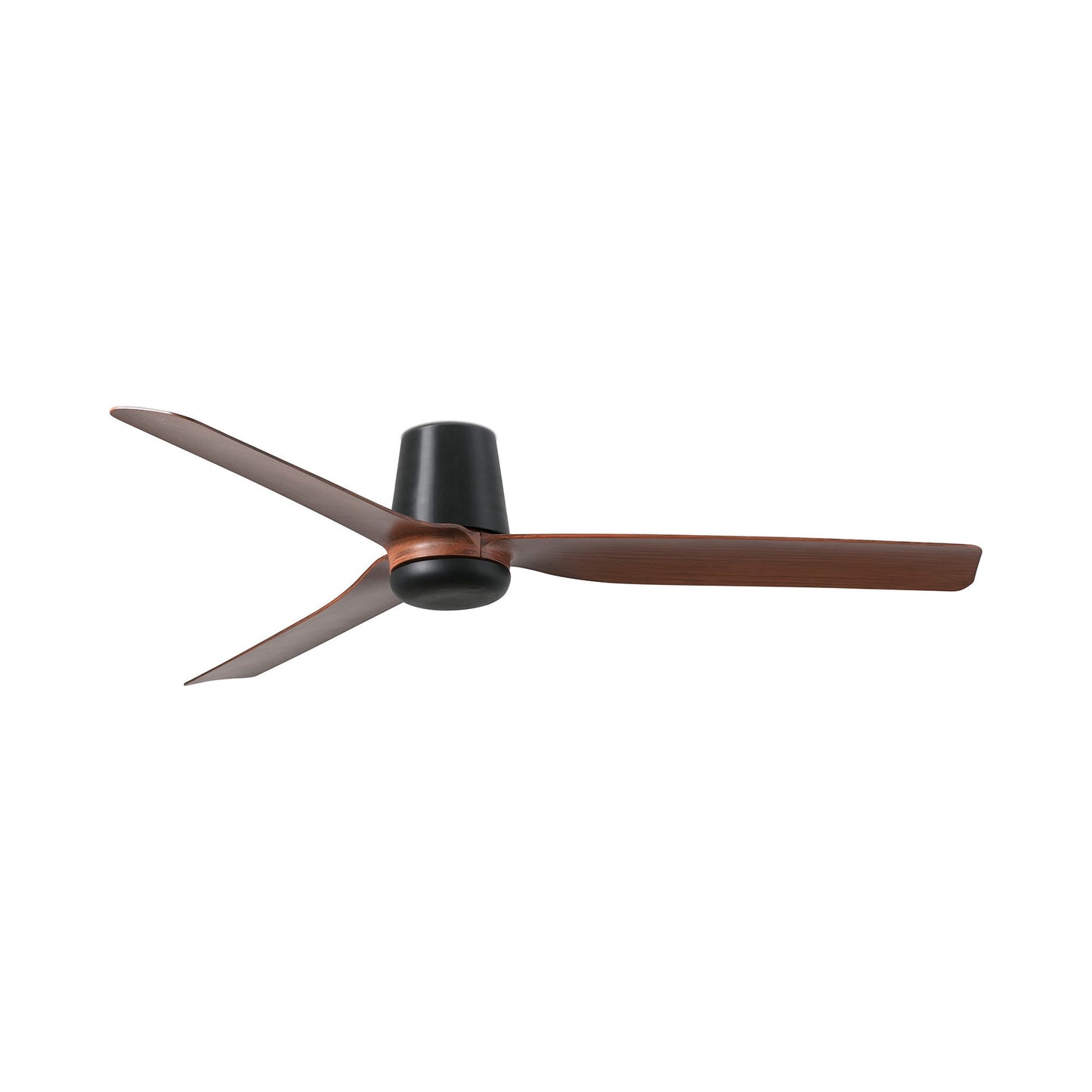 Punt Tub Ceiling Fan in Matt Black/Walnut (Without Light).