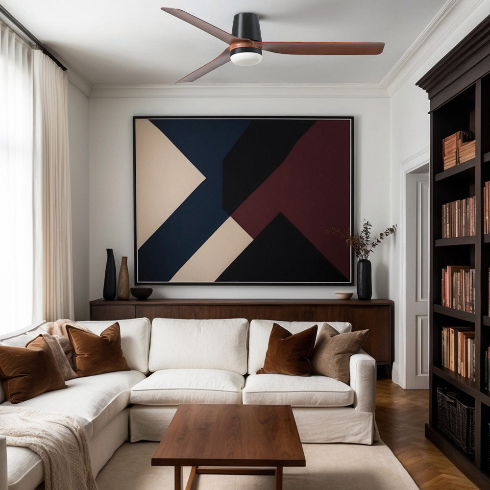 Punt Tub Ceiling Fan in living room.
