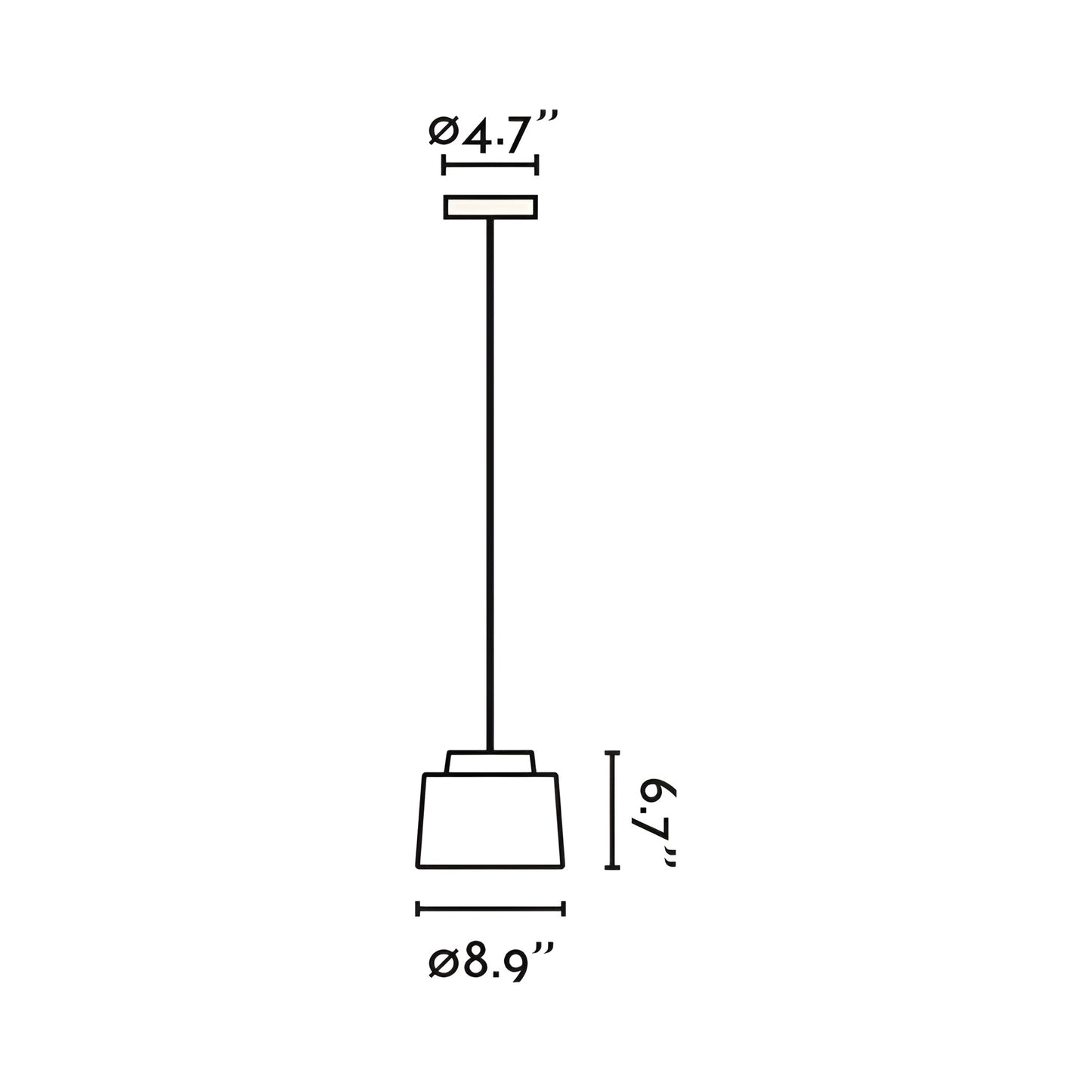 Saipan Pendant Light - line drawing.