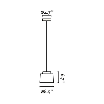Saipan Pendant Light - line drawing.