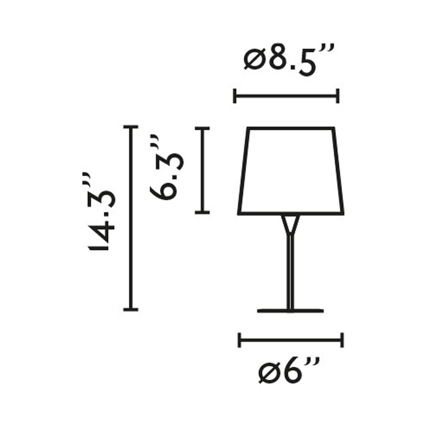 Samba Table Lamp - line drawing.