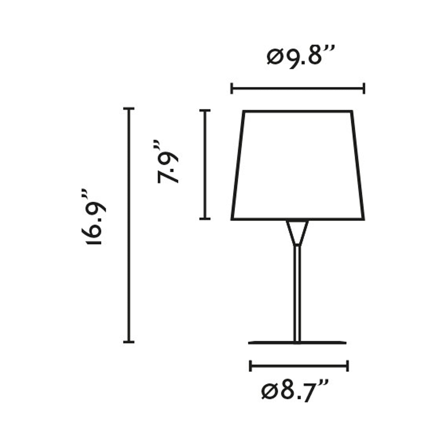 Samba Table Lamp - line drawing.