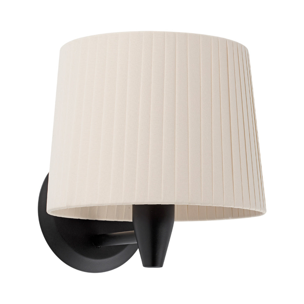 Samba Wall Light in Matt Black/Beige.