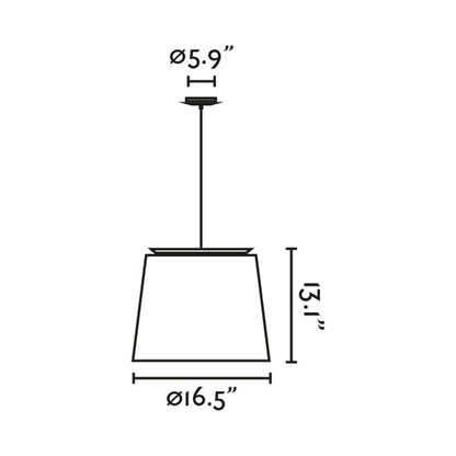 Savoy Pendant Light - line drawing.