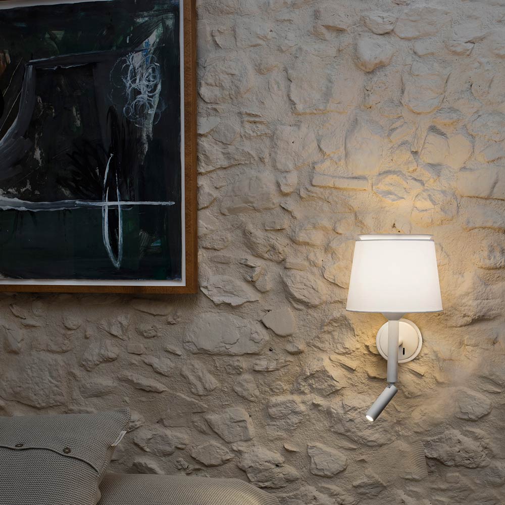 Savoy Reader Wall Light in bedroom.