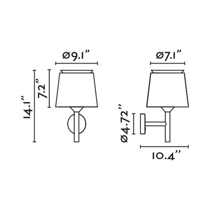 Savoy Wall Light - line drawing.