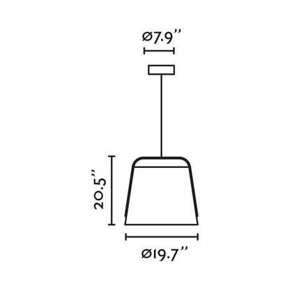 Stood Pendant Light - line drawing.