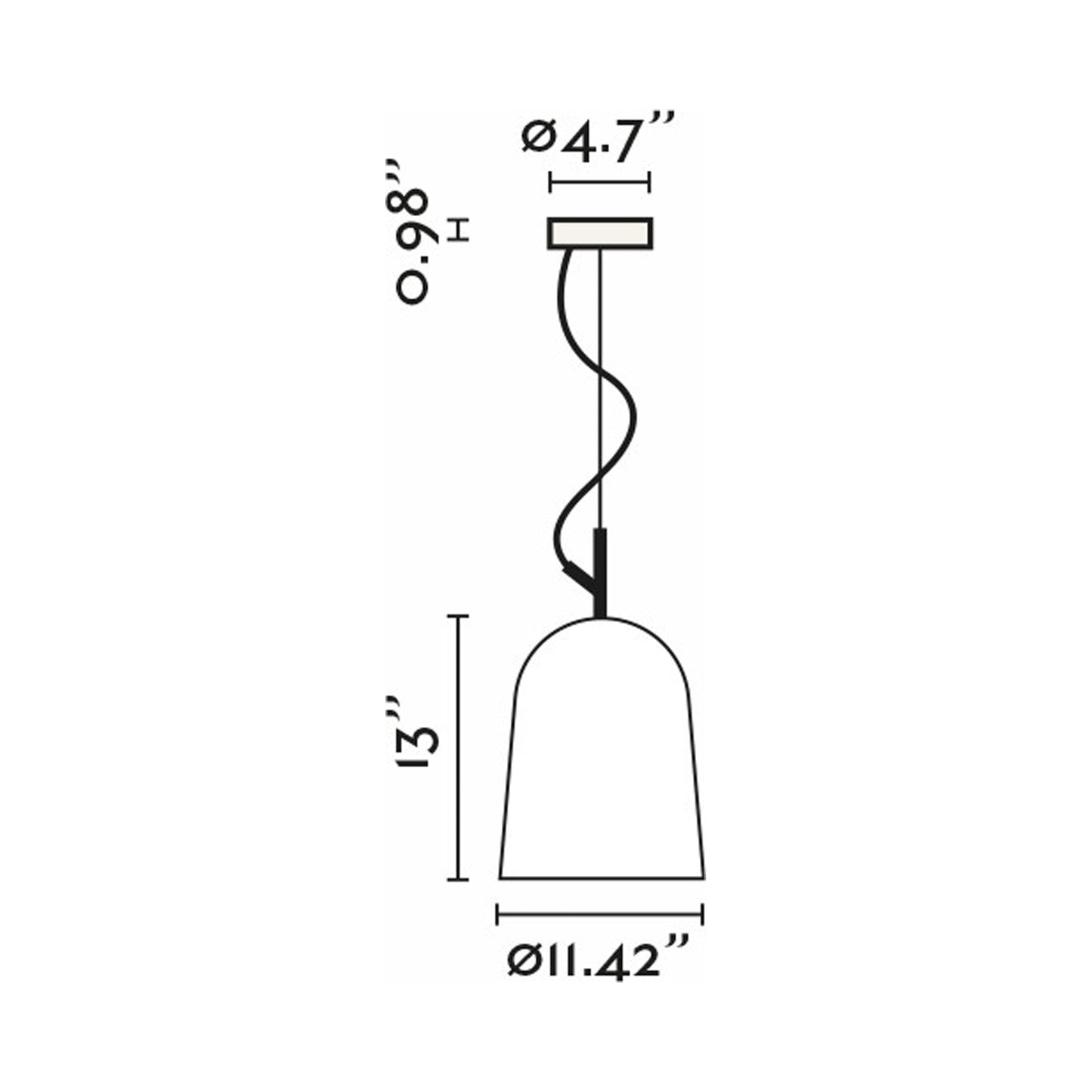 Studio Pendant Light - line drawing.