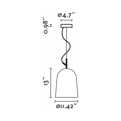 Studio Pendant Light - line drawing.