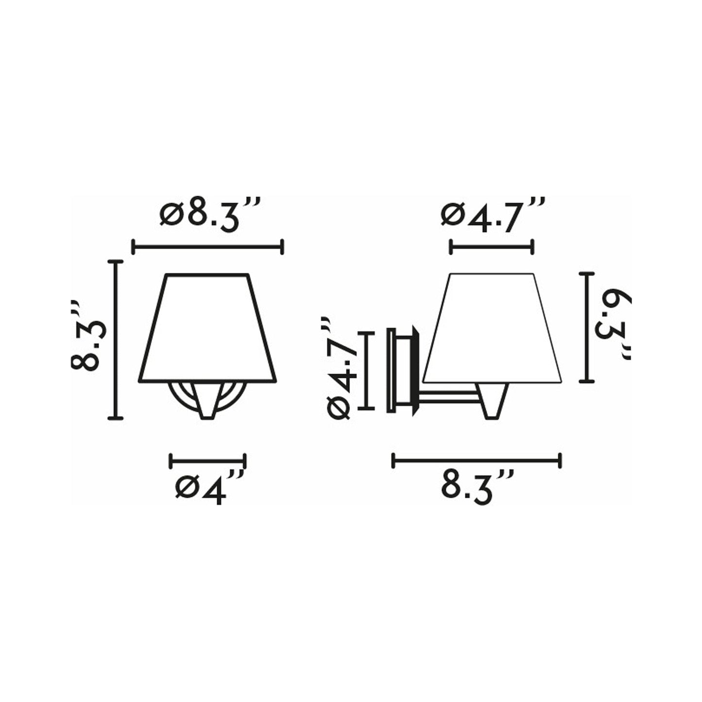 Sumba Wall Light - line drawing.