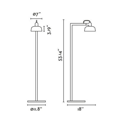 Tatawin Floor Lamp - line drawing.