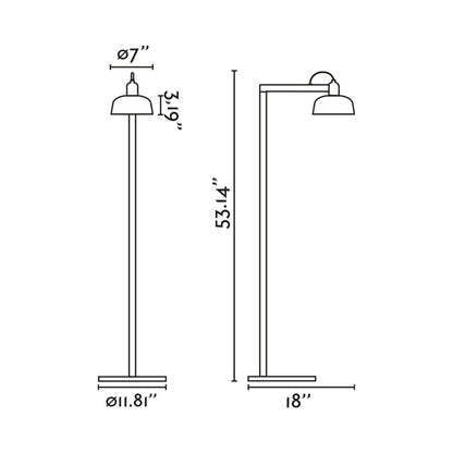 Tatawin Floor Lamp - line drawing.