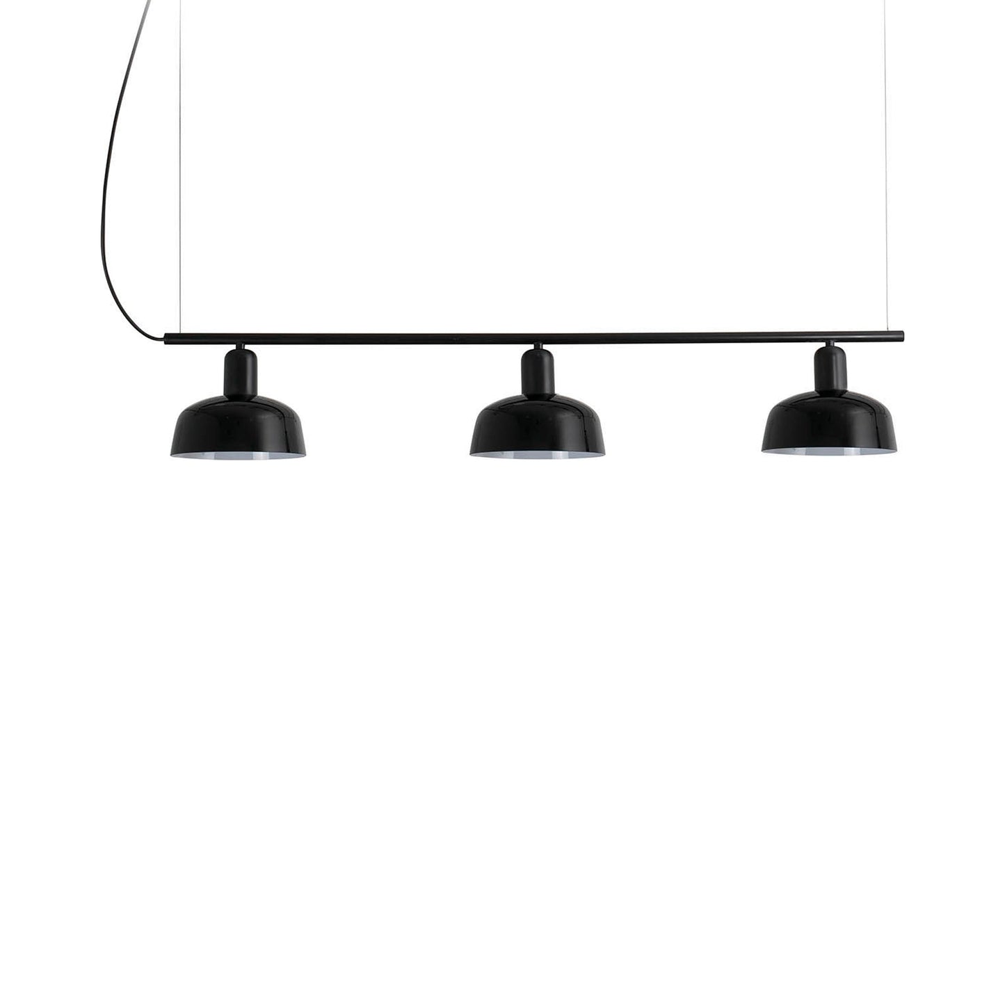 Tatawin Linear Pendant Light in Gloss Black/Glass (7-Inch).