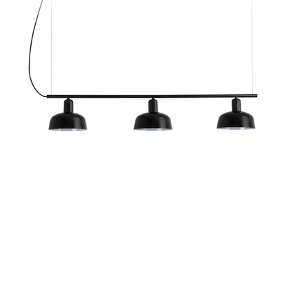 Tatawin Linear Pendant Light in Gloss Black/Glass (7-Inch).