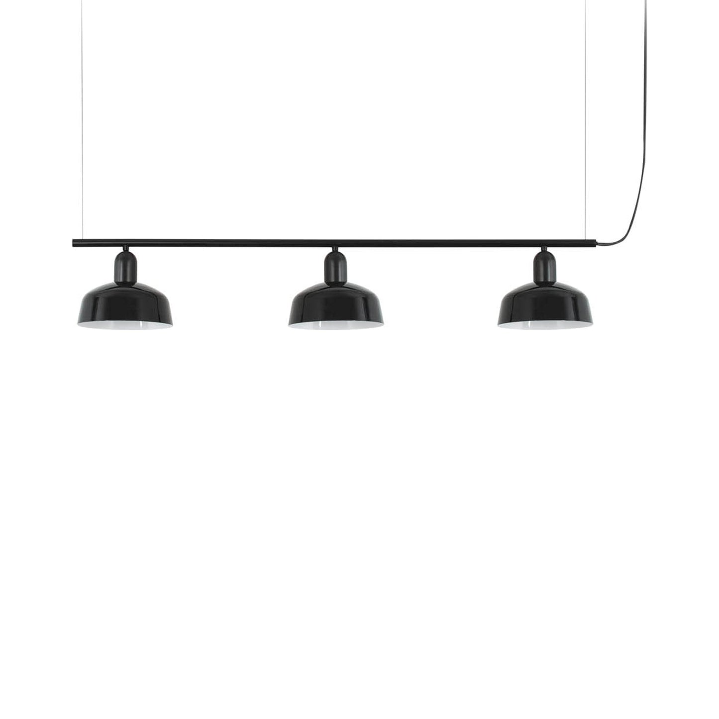 Tatawin Linear Pendant Light in Gloss Black/Steel (7-Inch).
