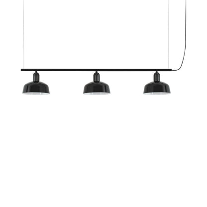 Tatawin Linear Pendant Light in Gloss Black/Steel (7-Inch).