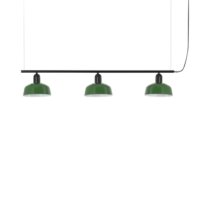 Tatawin Linear Pendant Light in Gloss Green/Steel (7-Inch).
