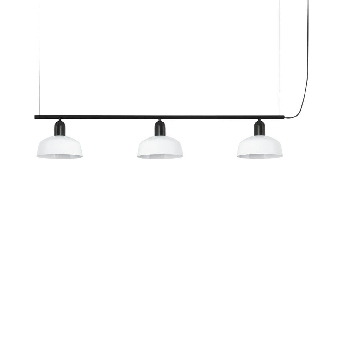 Tatawin Linear Pendant Light in Gloss White/Steel (7-Inch).
