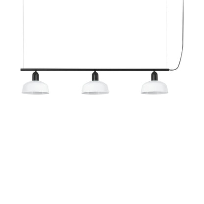 Tatawin Linear Pendant Light in Gloss White/Steel (7-Inch).
