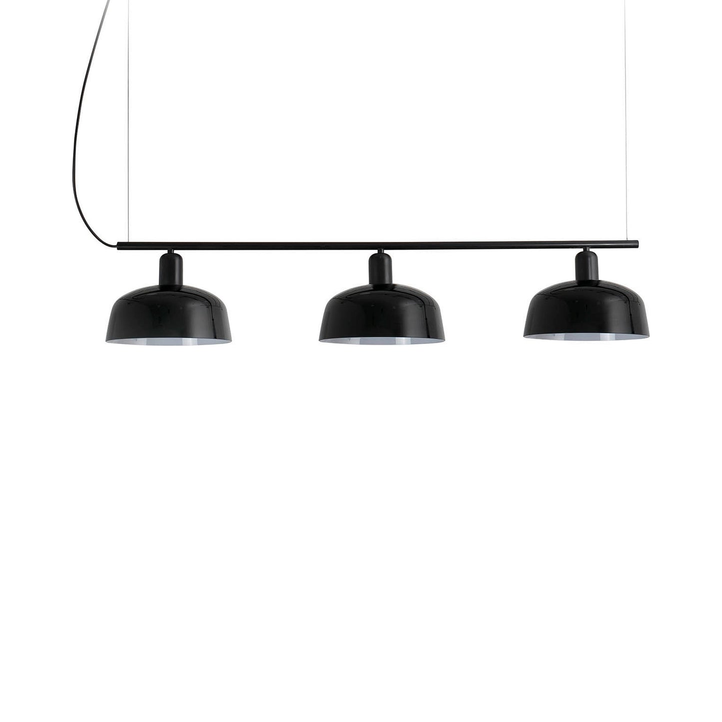 Tatawin Linear Pendant Light in Gloss Black/Glass (10-Inch).