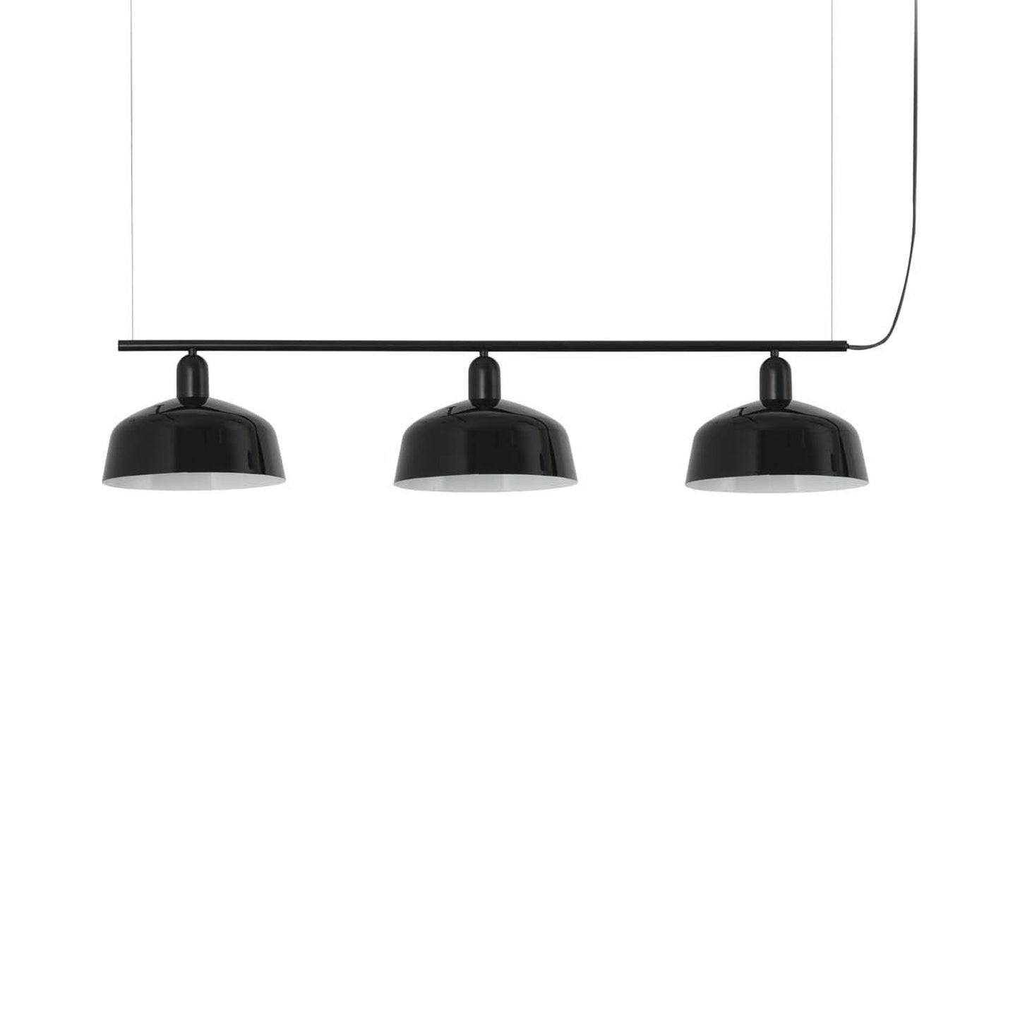 Tatawin Linear Pendant Light in Gloss Black/Steel (10-Inch).