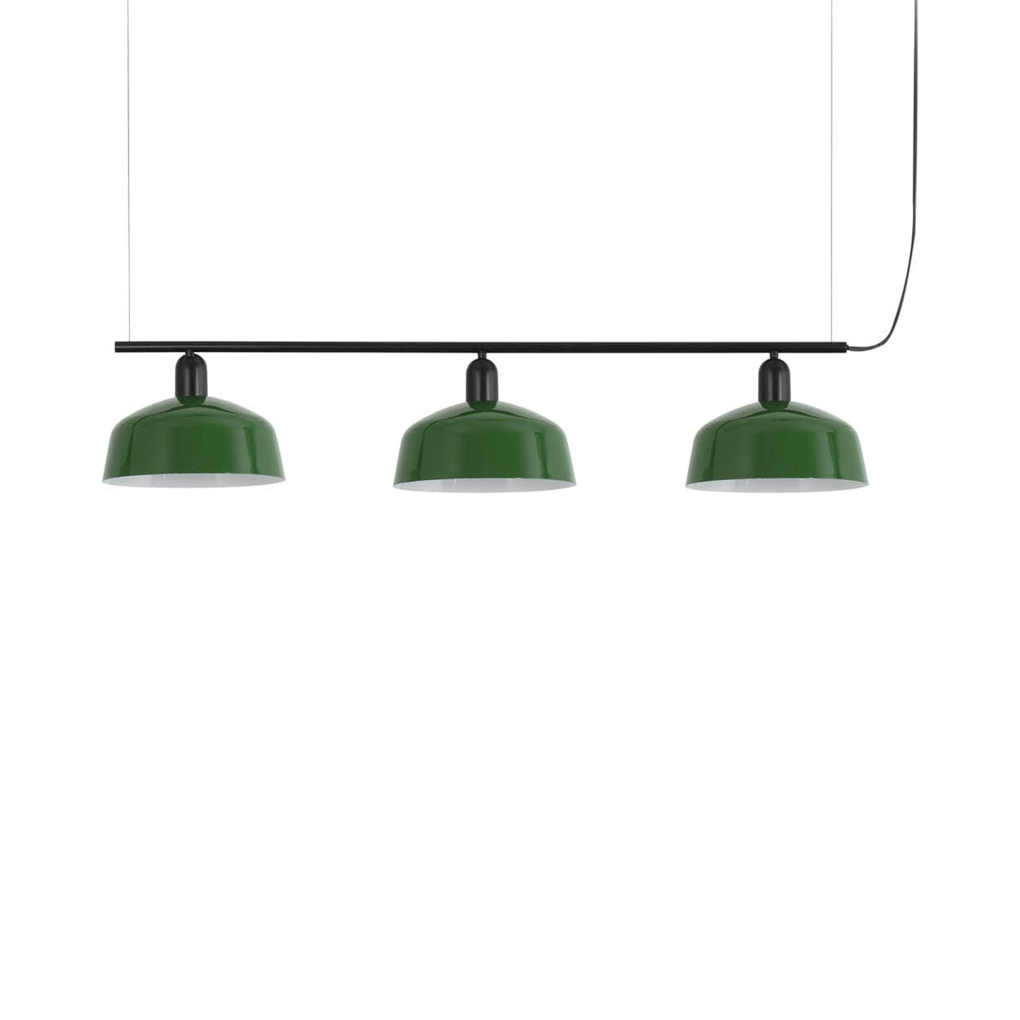 Tatawin Linear Pendant Light in Gloss Green/Steel (10-Inch).