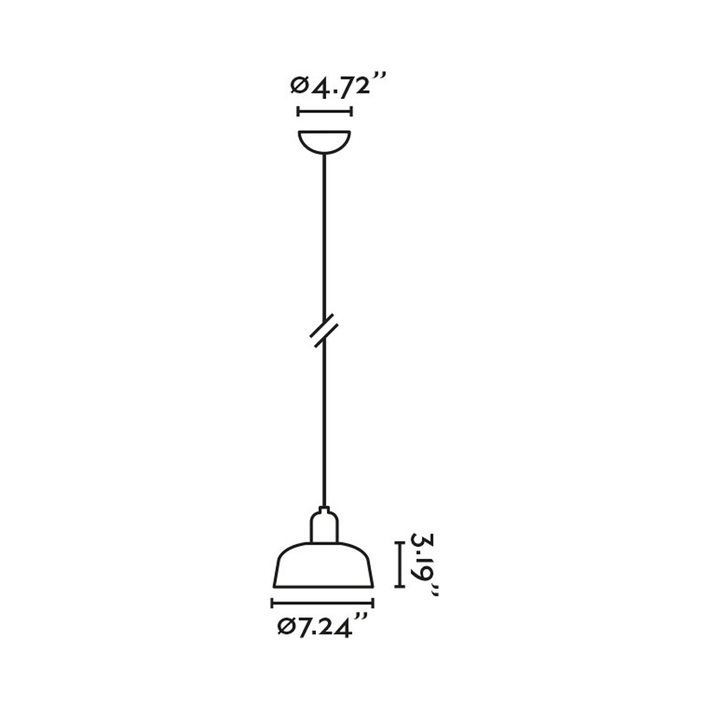 Tatawin Pendant Light - line drawing.