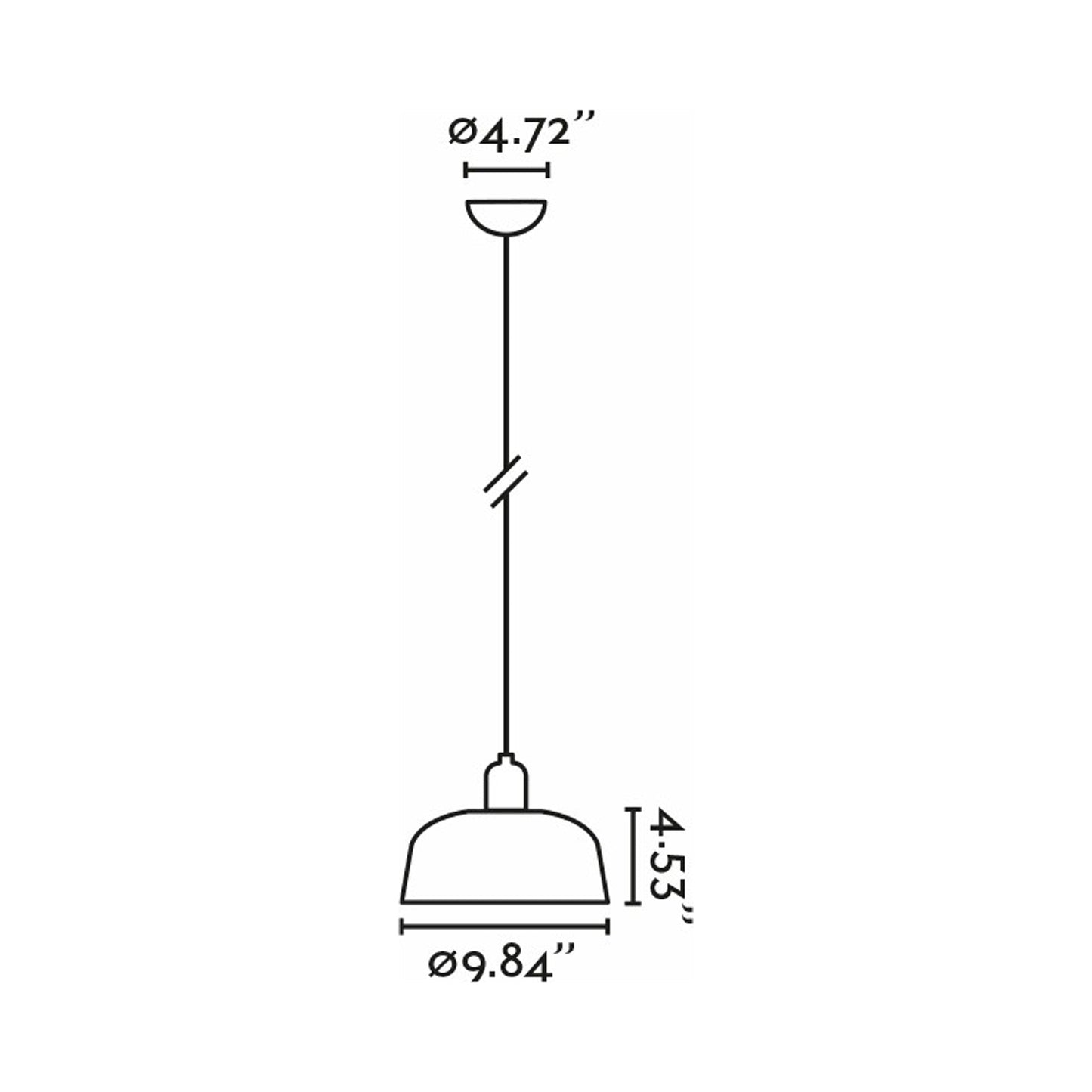 Tatawin Pendant Light - line drawing.