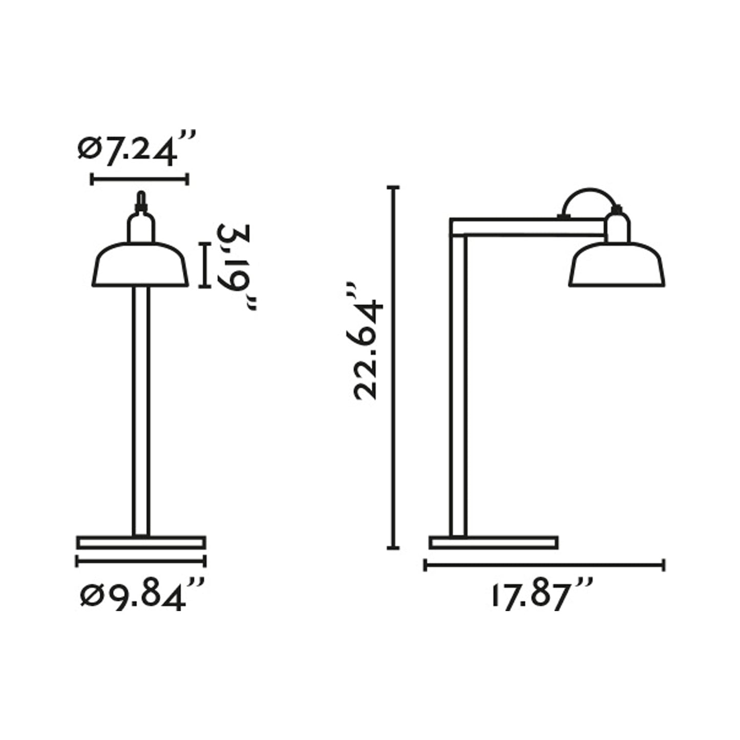 Tatawin Table Lamp - line drawing.