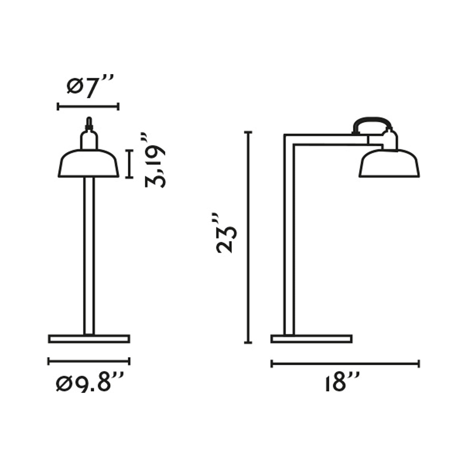 Tatawin Table Lamp - line drawing.