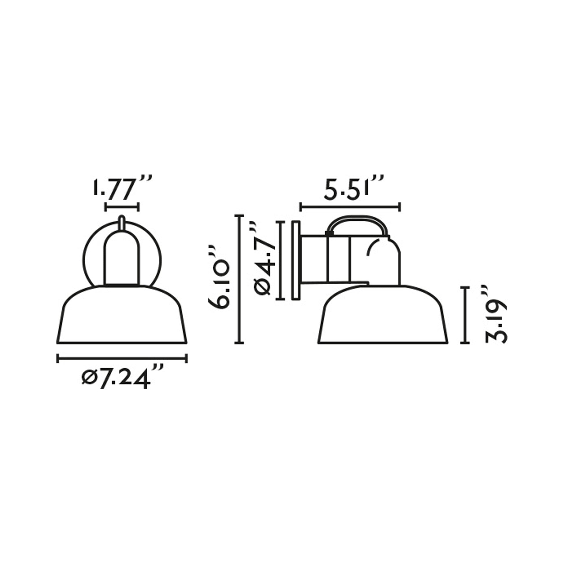 Tatawin Wall Light - line drawing.
