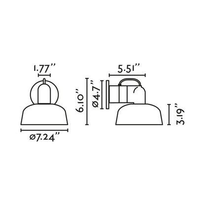 Tatawin Wall Light - line drawing.