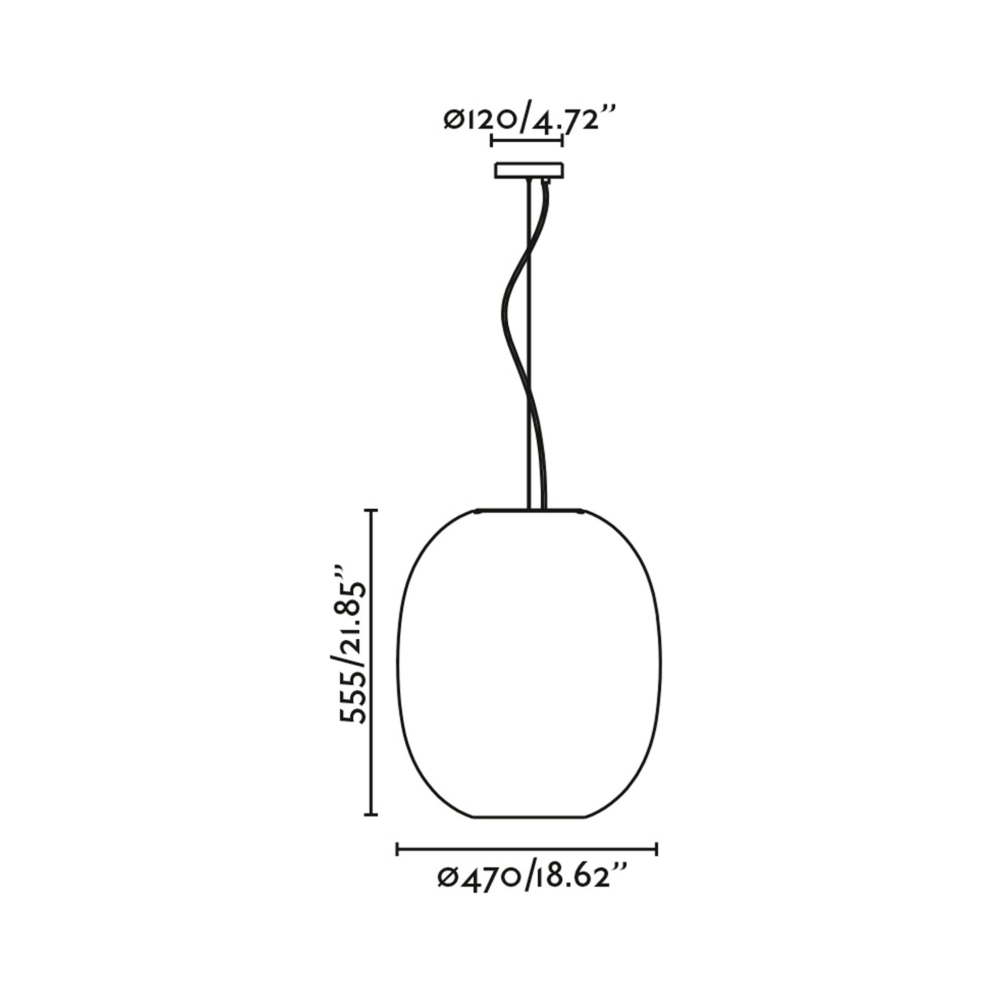 Tierra Pendant Light - line drawing.