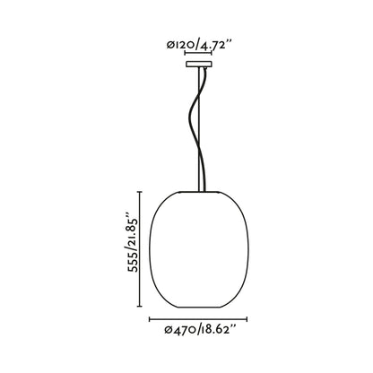 Tierra Pendant Light - line drawing.