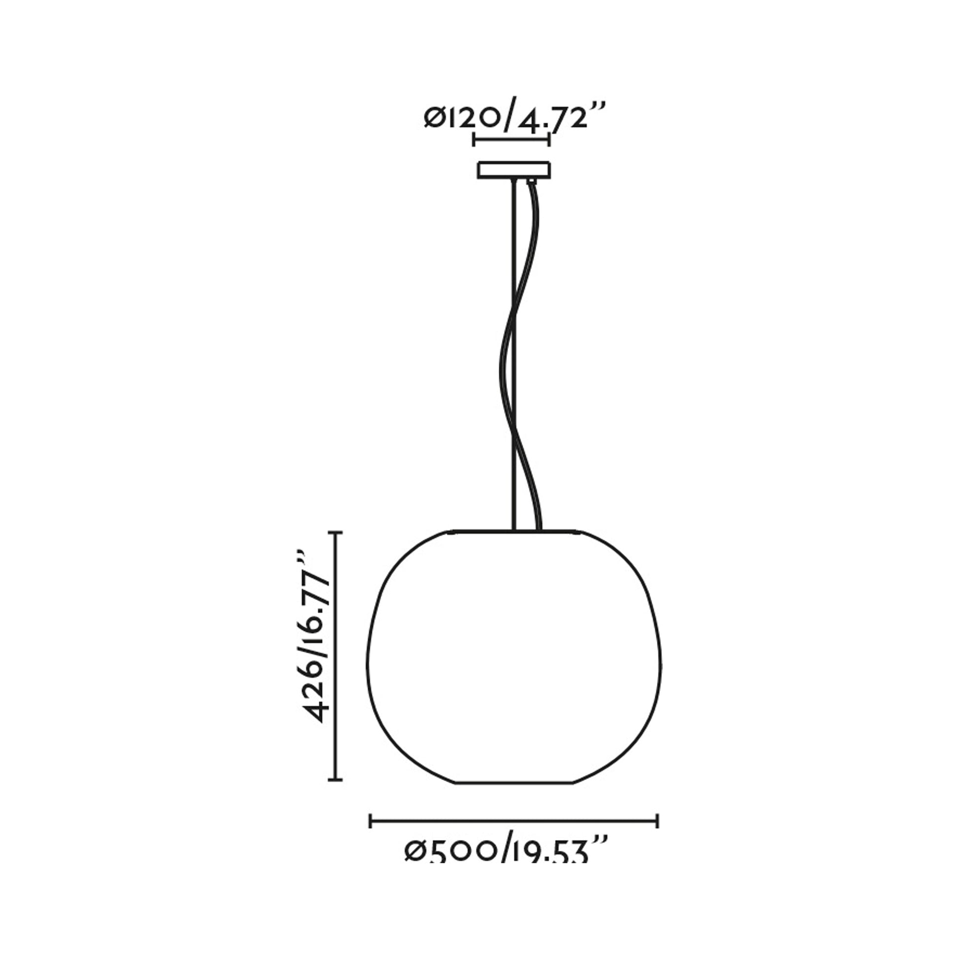 Tierra Pendant Light - line drawing.