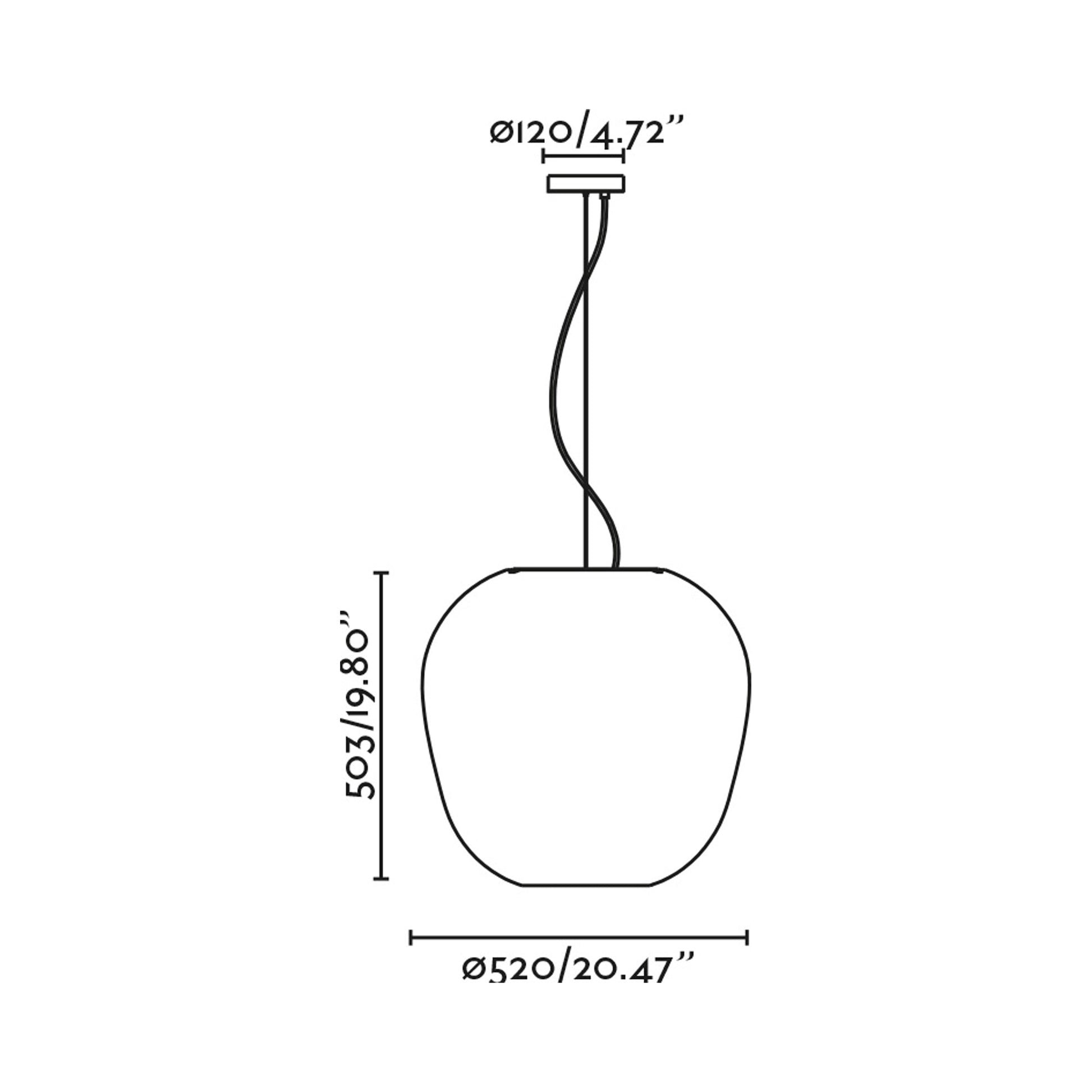 Tierra Pendant Light - line drawing.