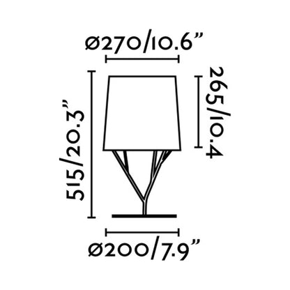 Tree Table Lamp - line drawing.