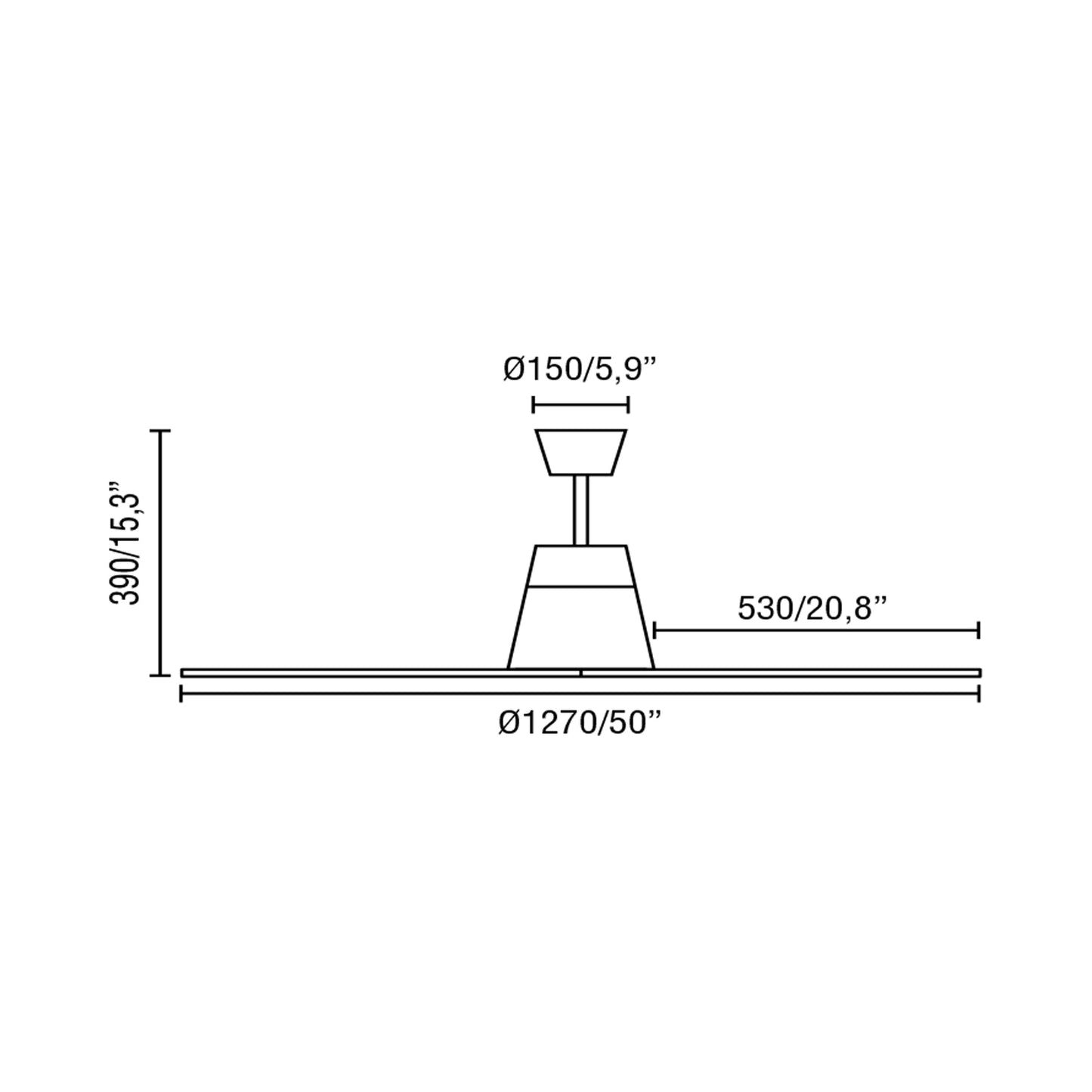 Typhoon Ceiling Fan - line drawing.
