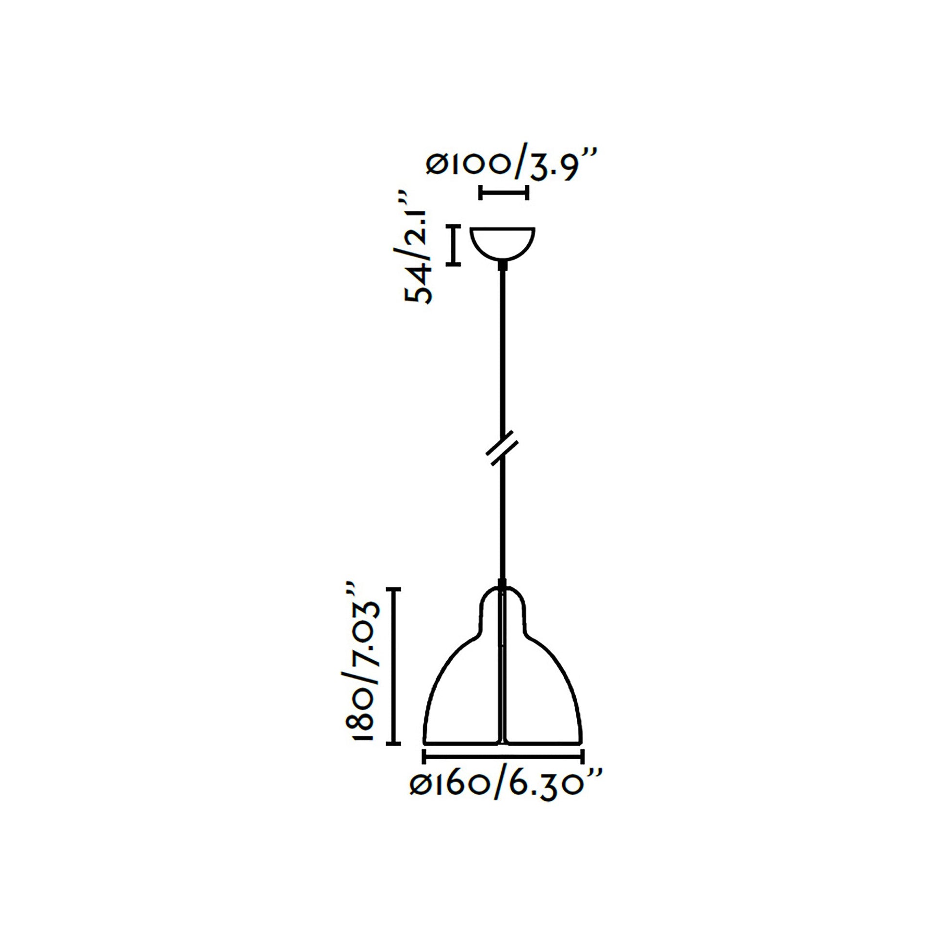 Venice Pendant Light - line drawing.