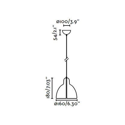 Venice Pendant Light - line drawing.