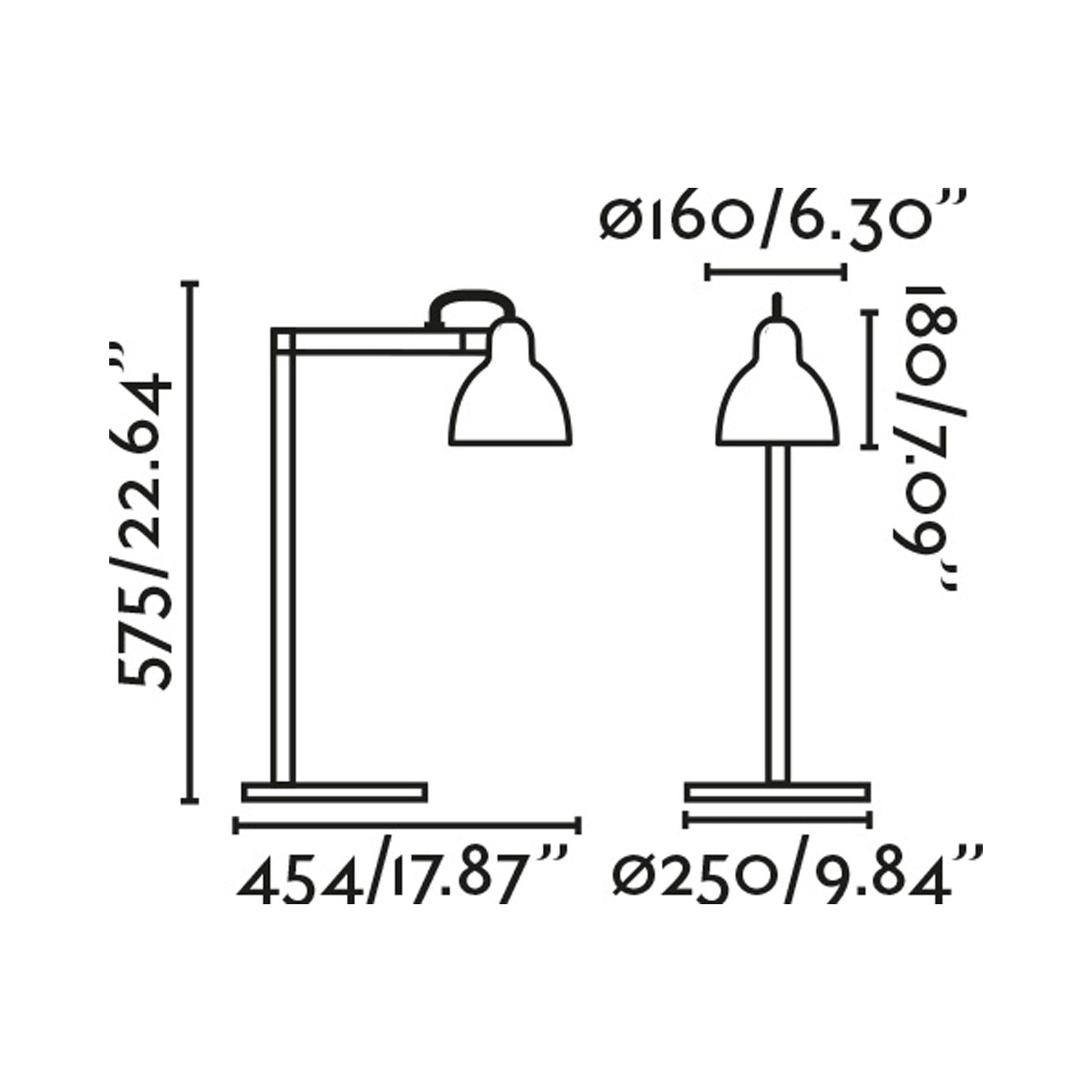 Venice Table Lamp - line drawing.