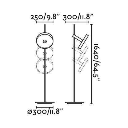 Whizz Floor Lamp - line drawing.